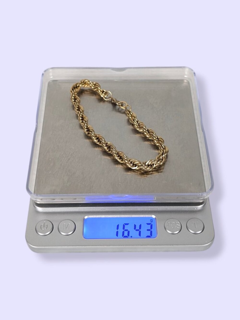 Chunky Gold Tone Rope Chain Bracelet - Picture 4 of 4